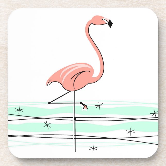 Flamingo Ocean porta copos plástico (Frente)