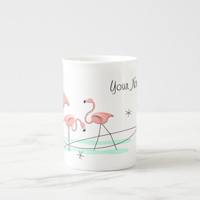 Flamingo Ocean Trio Nome da caneca (Frente)