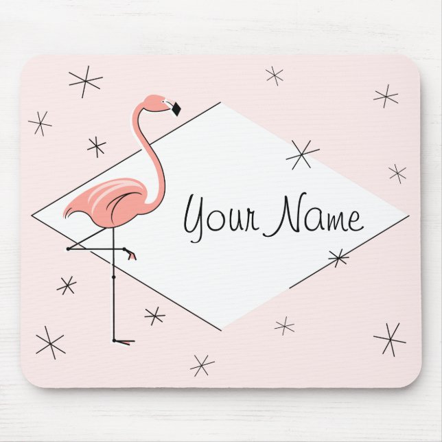 Flamingo Pink Diamond Name Mousepad (Frente)