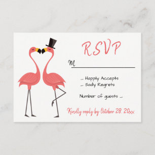 Flamingo Pink RSVP Casamento de Praia Tropical