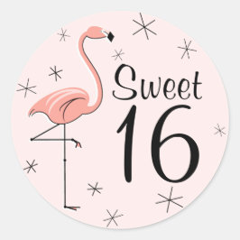 Flamingo Pink Sweet 16 adesivo