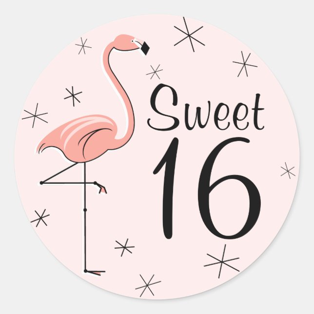 Flamingo Pink Sweet 16 adesivo (Frente)