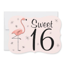 Flamingo Pink 'Sweet 16' - Colchete de convite