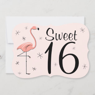 Flamingo Pink 'Sweet 16' - Colchete de convite