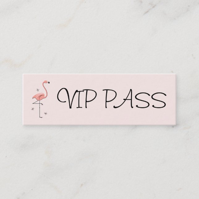 Flamingo Pink 'VIP PASS' - magra cartão de visita (Frente)