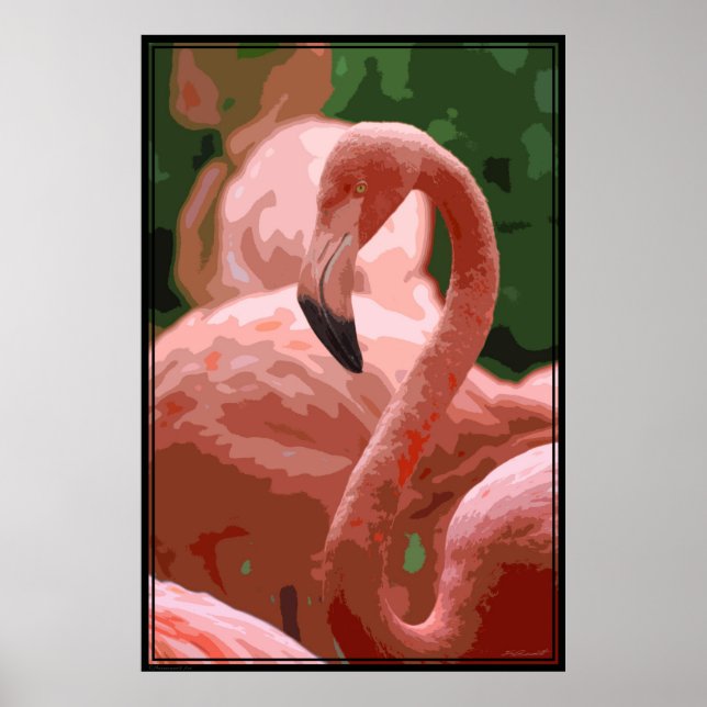 Flamingo Pose 40x60 Art Poster - outros tamanhos t (Frente)