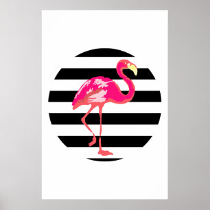 Flamingo, poster de Verão tropical, poster de jard