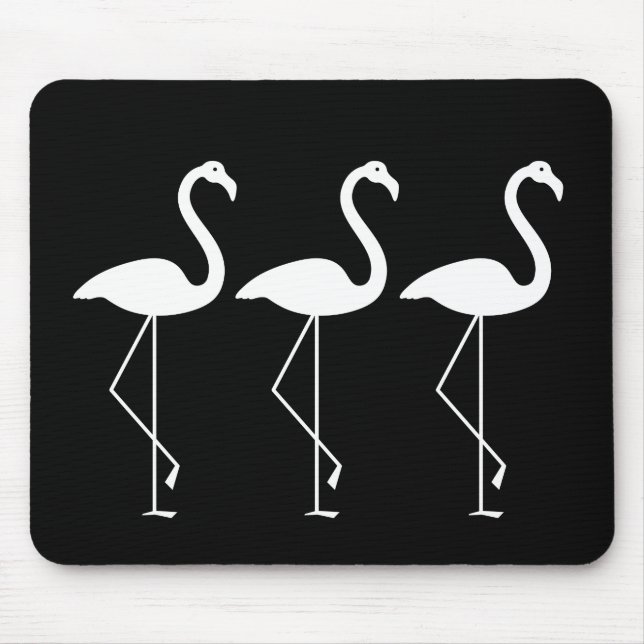 Flamingo preto e branco Mousepad (Frente)