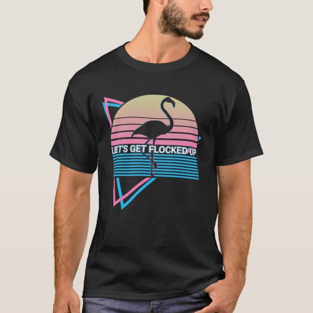 Flamingo Retro Vamos Bloquear Pullover Hoodi (Frente)