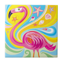 Flamingo Rosa com Estrela do Mar