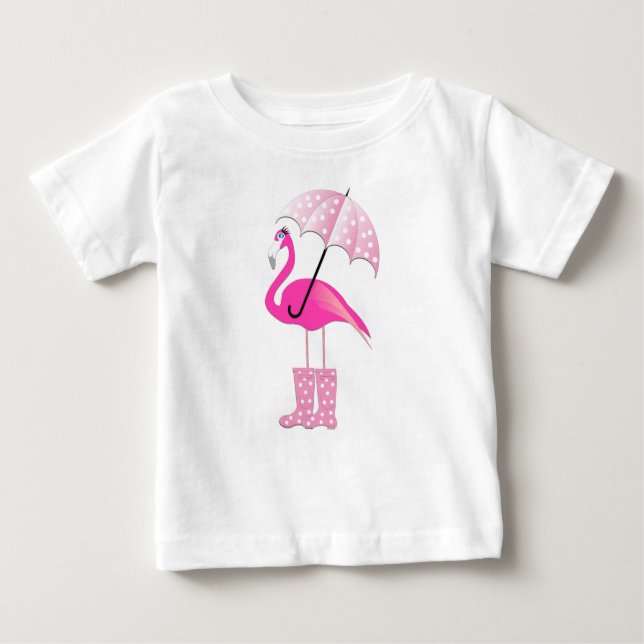 Flamingo rosa -  de camiseta do Baby Fine Jersey (Frente)