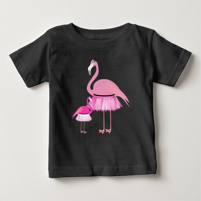 Flamingo rosa -  de camiseta do Baby Fine Jersey (Frente)