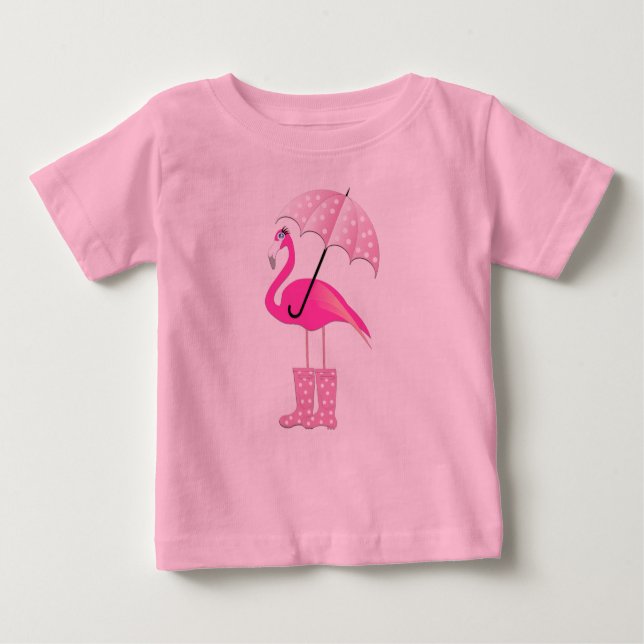 Flamingo rosa -  de camiseta do Baby Fine Jersey (Frente)