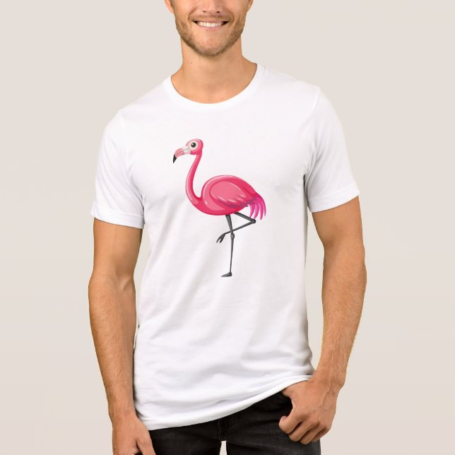 Flamingo Rosa em Estilo Cartoon (Frente)