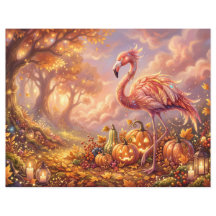 Flamingo Rosa Fantasia de Outono e Halloween
