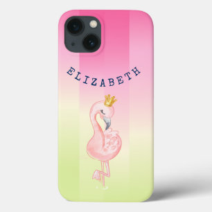 Flamingo Rosa Fofo com Listras Ombre