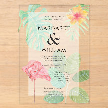 Flamingo Rosa, Folhas Tropicais e Casamento Floral