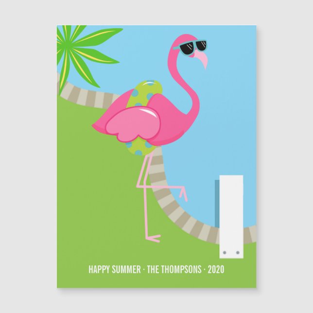 Flamingo Rosa Legal Verão Saudação (Frente)