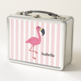 Flamingo Rosa & Listras Aço Inox