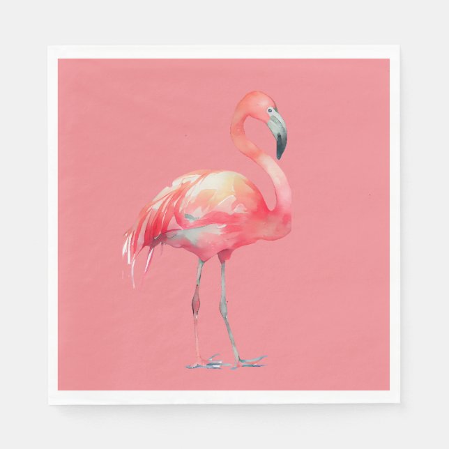 Flamingo rosa nos guardanapos de papel rosa (Frente)