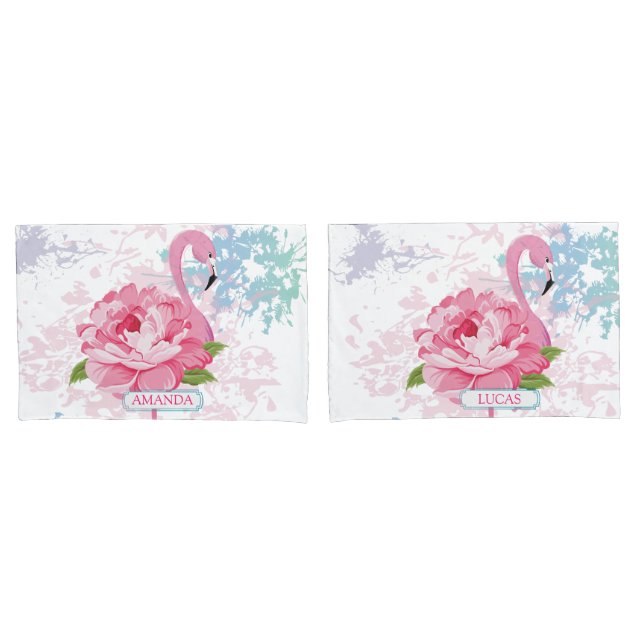 flamingo rosa personalizado (Frente - conjunto)