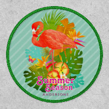 Flamingo Summer Teal Patch