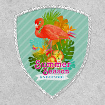Flamingo Summer Teal Patch