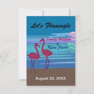Flamingo Tropical Beach Weding RSVP & Menu
