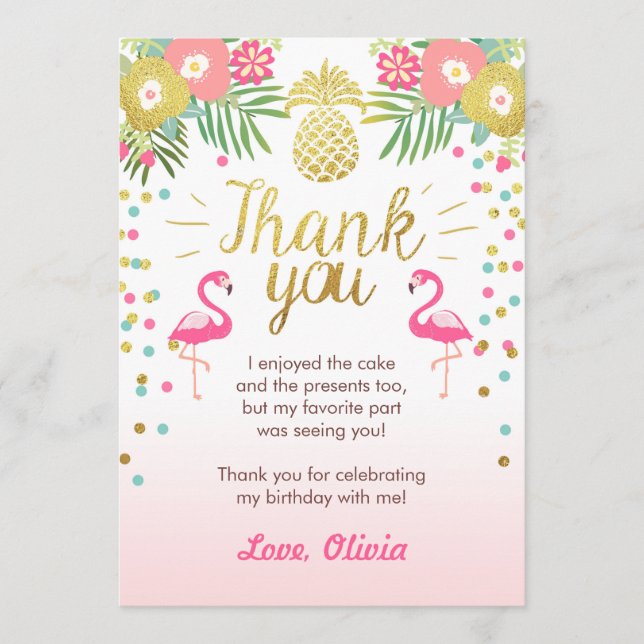 Flamingo tropical de Luau dos cartões de (Frente)