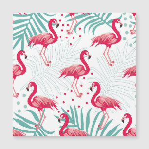Flamingo tropical e folhas, padrão de verão.