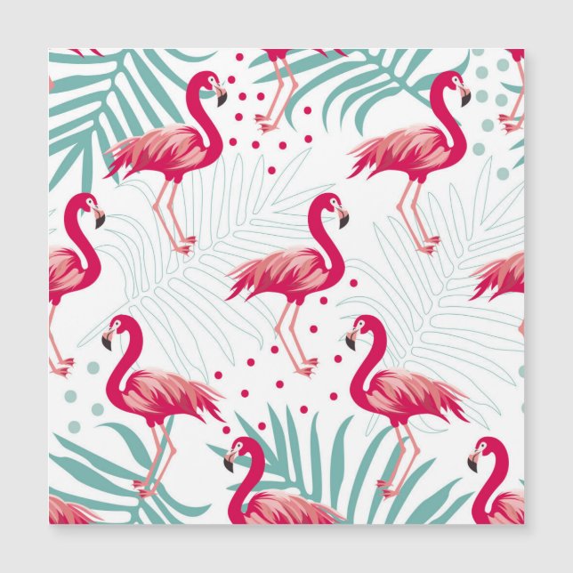 Flamingo tropical e folhas, padrão de verão. (Frente)