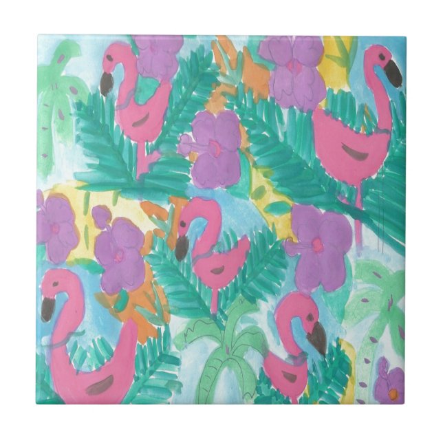 Flamingo Tropical Jungle Patterno (Frente)