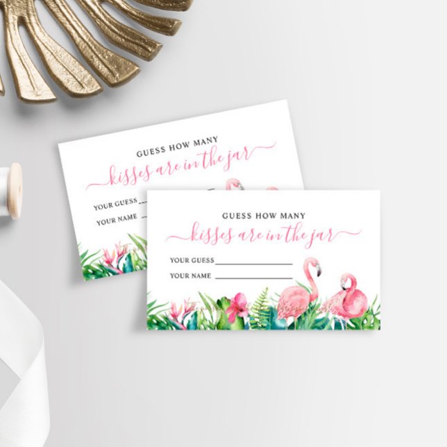 Flamingo Tropical Quantos cartões de Chá de Kisses (Criador carregado)