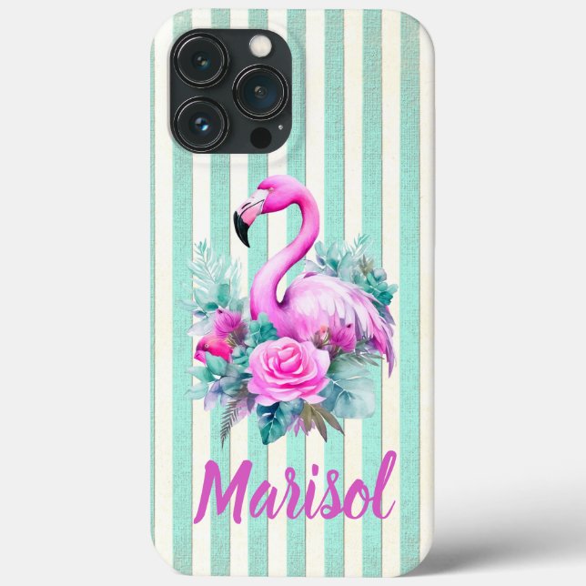 Flamingo Tropical Rosa Personalizado (Verso)