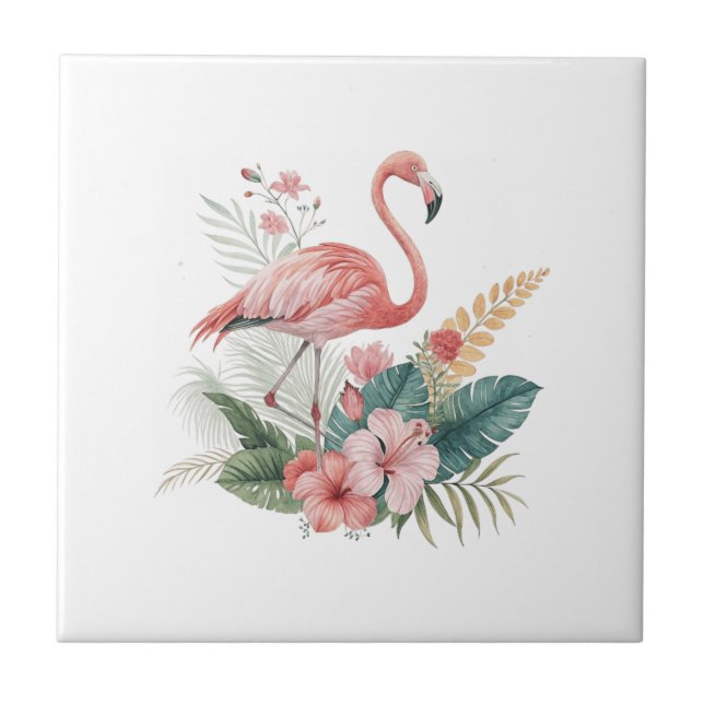 Flamingo With Flowers (Frente)
