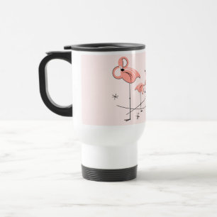 Flamingos - caneca de viagem rosa