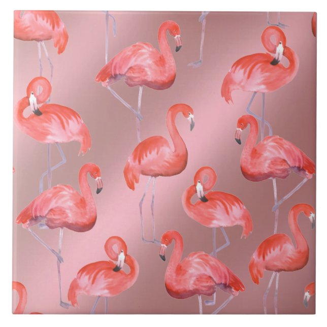 Flamingos Ceramic Tile (Frente)