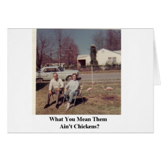 flamingos cor-de-rosa com cartão humorístico