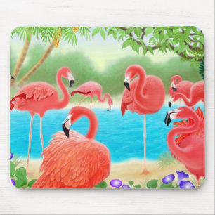 Flamingos cor-de-rosa das caraíbas Mousepad