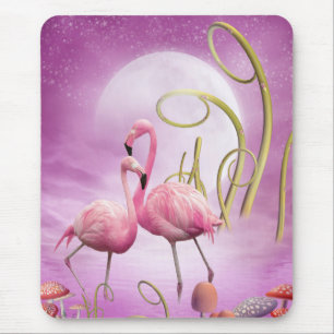 Flamingos cor-de-rosa lunáticos Mousepad