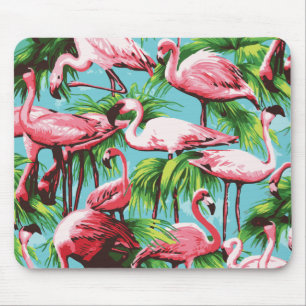 Flamingos cor-de-rosa retros legal Mousepad