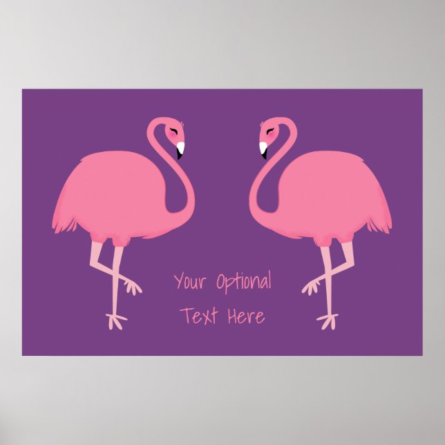Flamingos de texto personalizado poster (Frente)