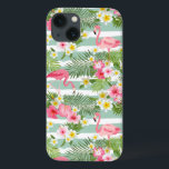 Flamingos E Stripes<br><div class="desc">Aves | Flamingo e flores tropicais © e ® Bigstock® - Todos os direitos reservados.</div>