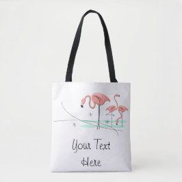 Flamingos Ocean Trio 3 Texto por toda a bolsa