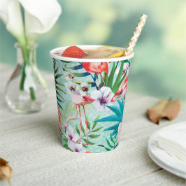 Flamingos & Palm Tree Luau Cups