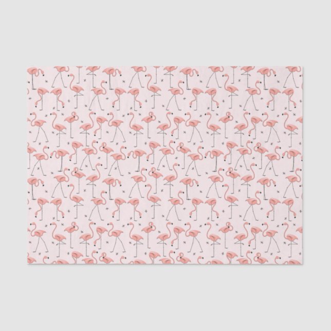 Flamingos Papel de lenços cor-de-rosa (Frente )