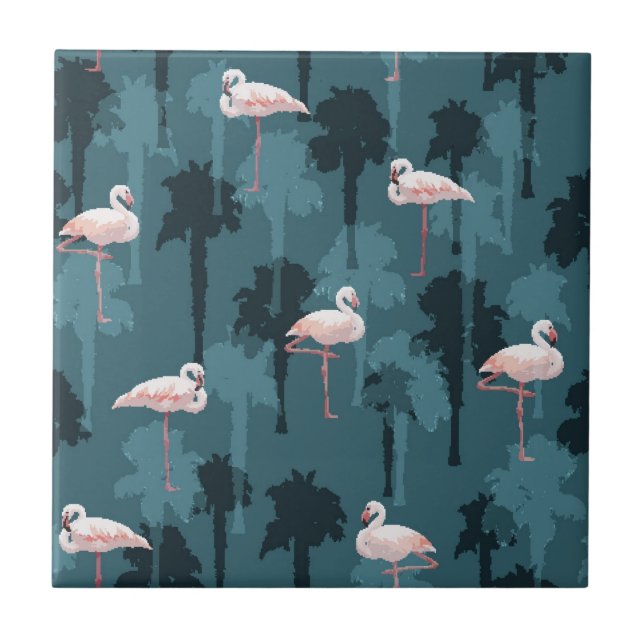 Flamingos Pastel na cerceta (Frente)
