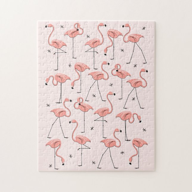 Flamingos - quebra-cabeça rosa (Vertical)