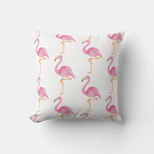 Flamingos Rosa Almofada de Arremesso (Frente)