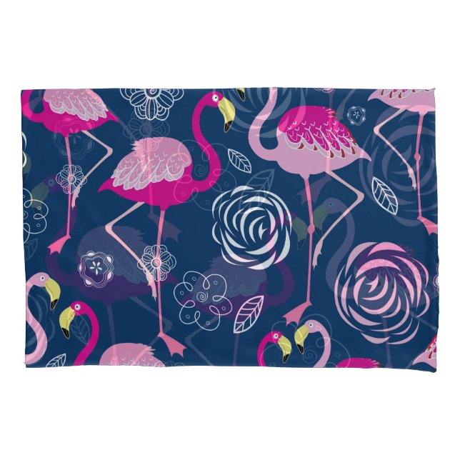 Flamingos Rosa: Padrão Gráfico Escuro (Frente)
